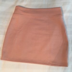 High waisted pink mini skirt